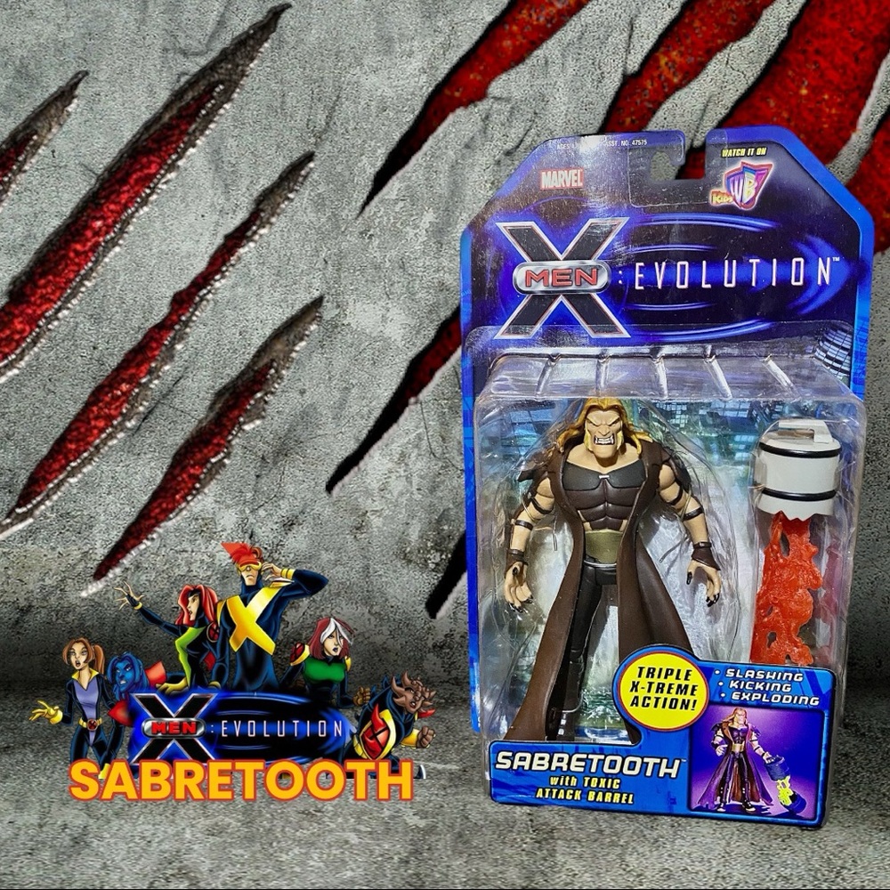 COPY - NEW MARVEL X-MEN EVOLUTION SABRETOOTH WITH MUTANT GYMCISOR ACTION FIGU…